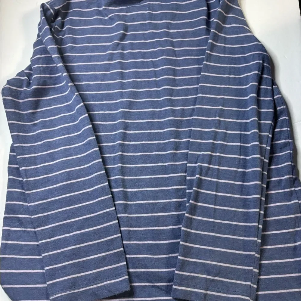 Old Navy Navy and Lavender Striped Long sleeve Shirt/Top Sz M